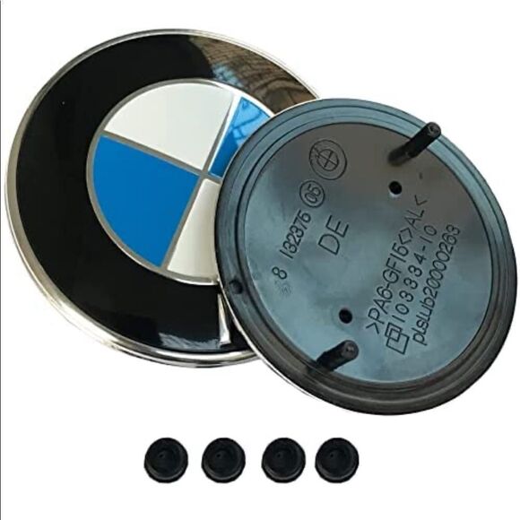 BMW Emblems for Hood & Trunk set of 2 Blue & Silver NWT - Picture 2 of 9